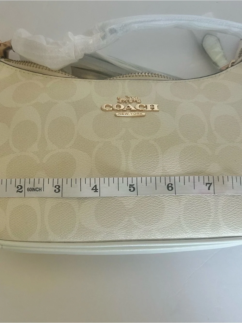 Coach Cream Shoulder Bag with Gold Hardware